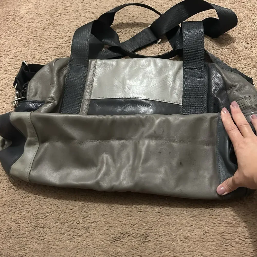 Mariclaro Re-Purposed Alaska Airlines Seat Covers Boeing 737 Duffle Bag Leather